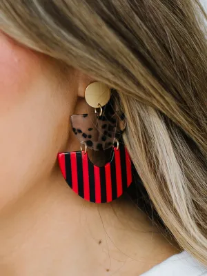 Emorie Earrings | Red   Black