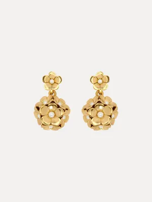 Enamel Flower Drop Earrings