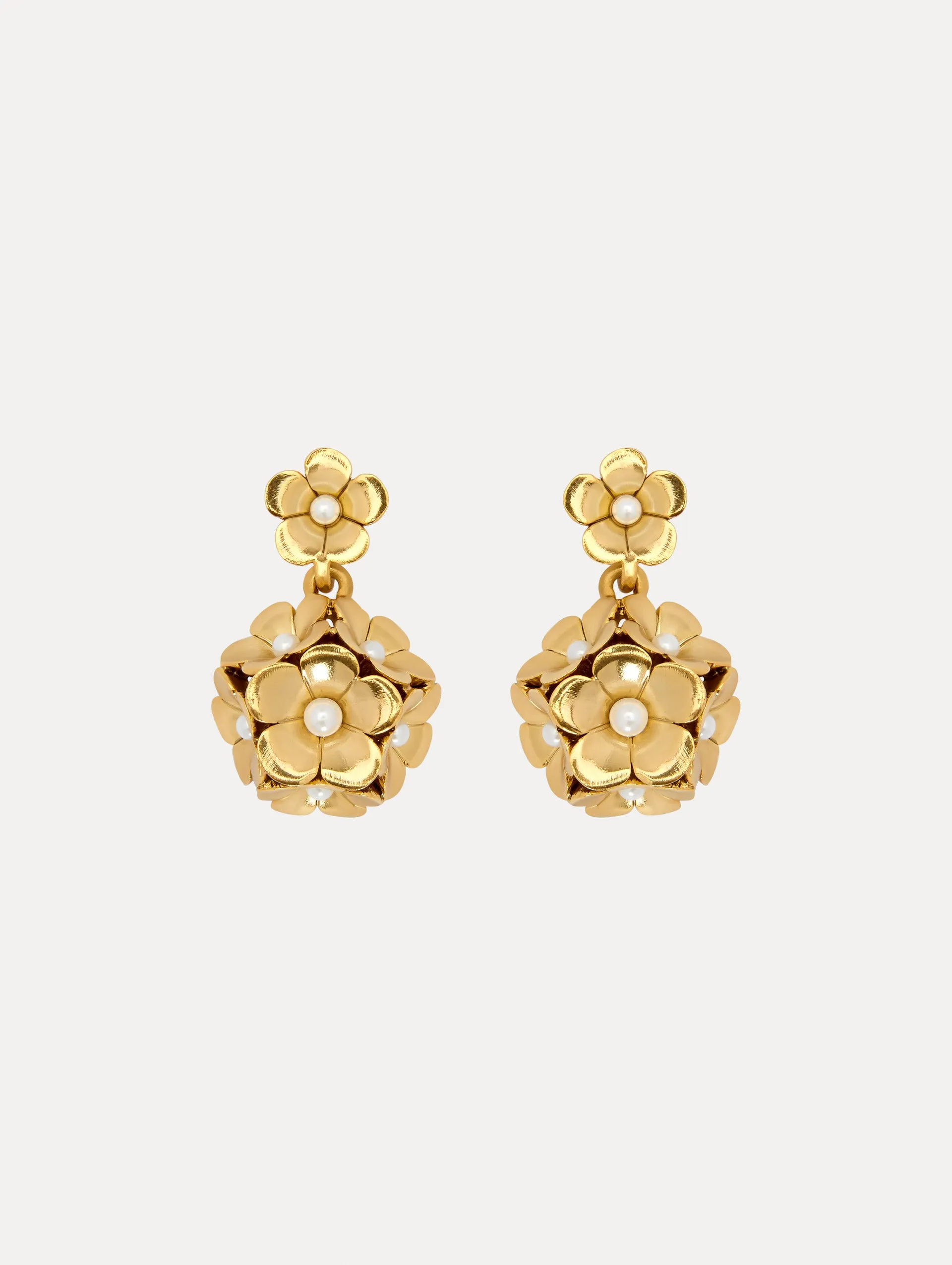Enamel Flower Drop Earrings
