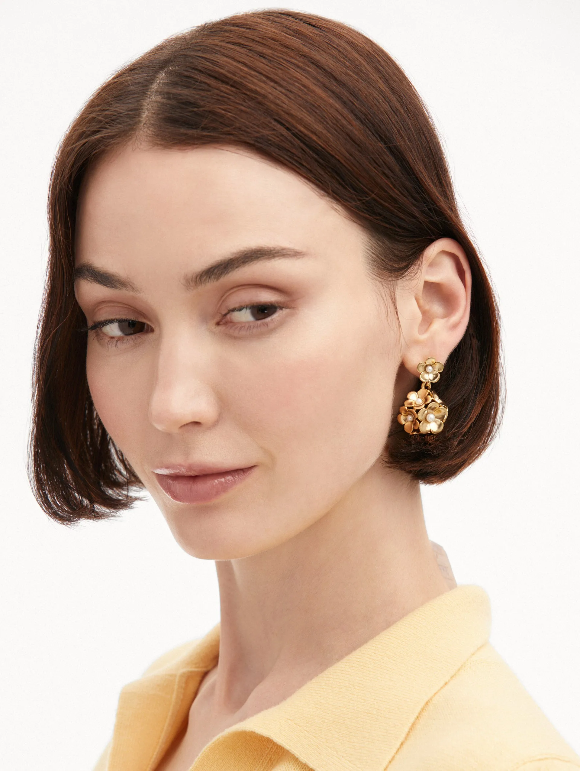 Enamel Flower Drop Earrings