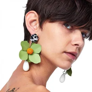Fashion Women Big Flower Design Statement Earring
