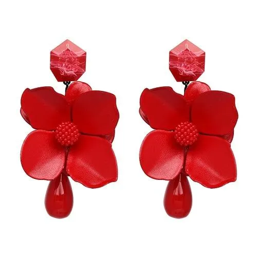 Fashion Women Big Flower Design Statement Earring