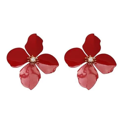 Fashion Women Big Flower Design Statement Earring