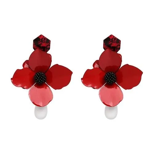 Fashion Women Big Flower Design Statement Earring