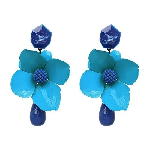 Fashion Women Big Flower Design Statement Earring