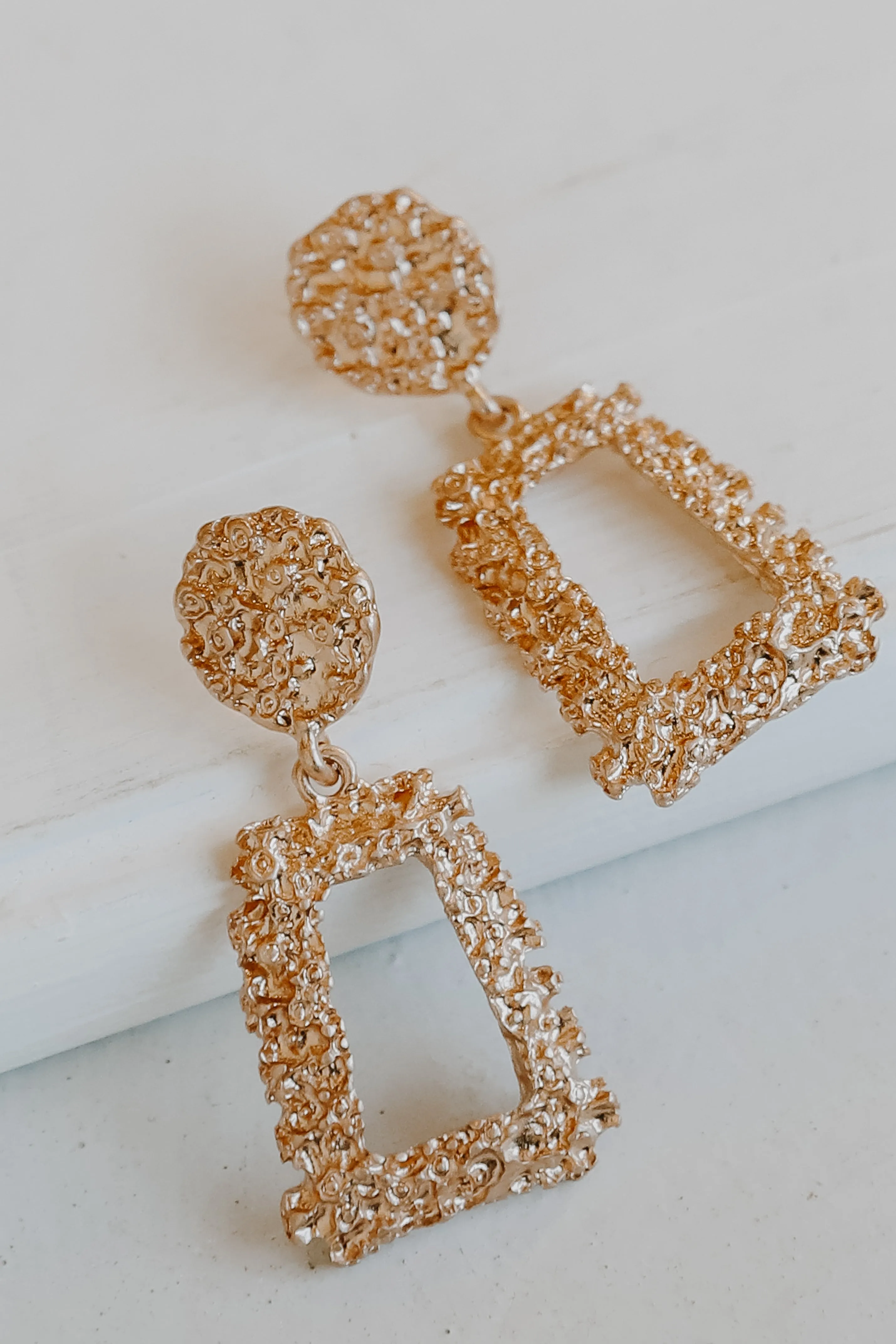 FINAL SALE - Alexis Gold Textured Drop Earrings