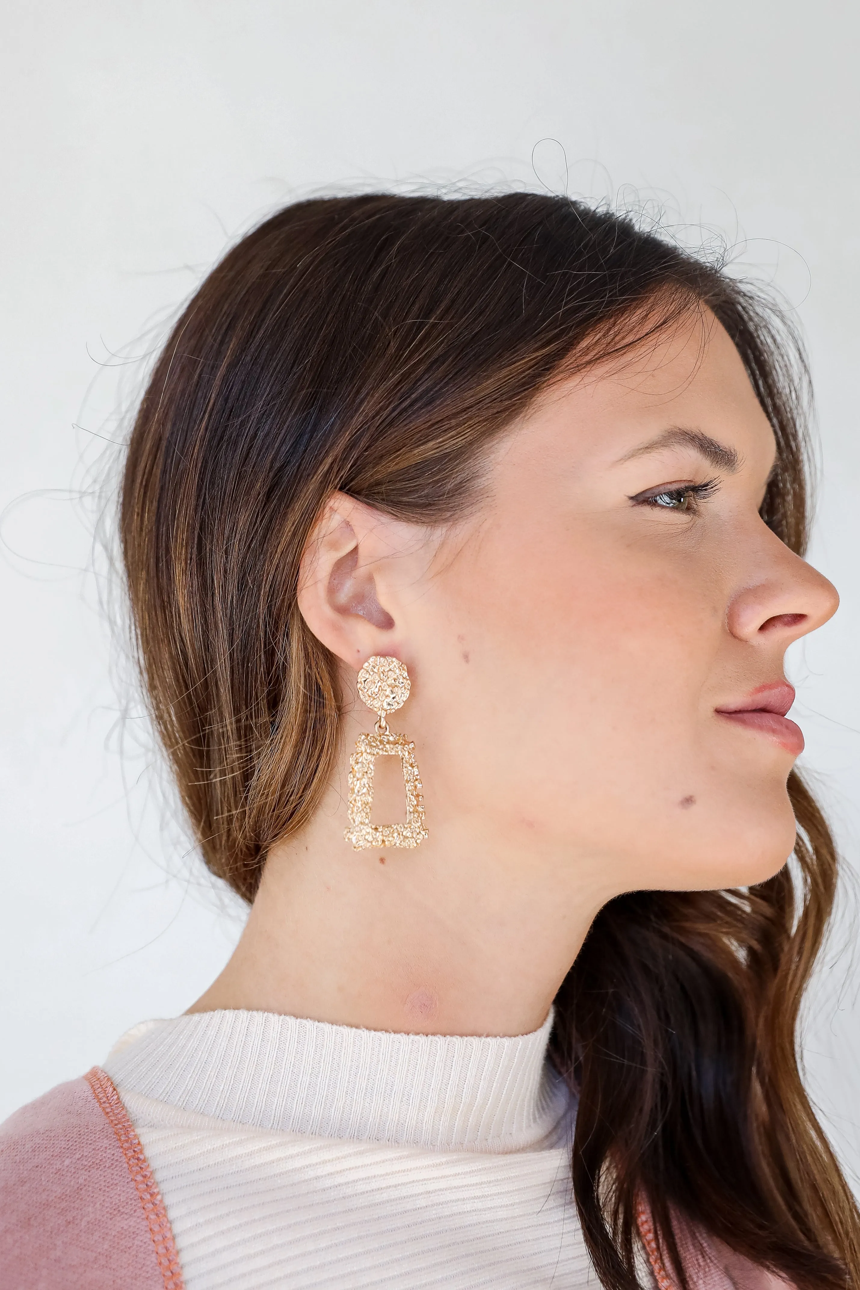 FINAL SALE - Alexis Gold Textured Drop Earrings