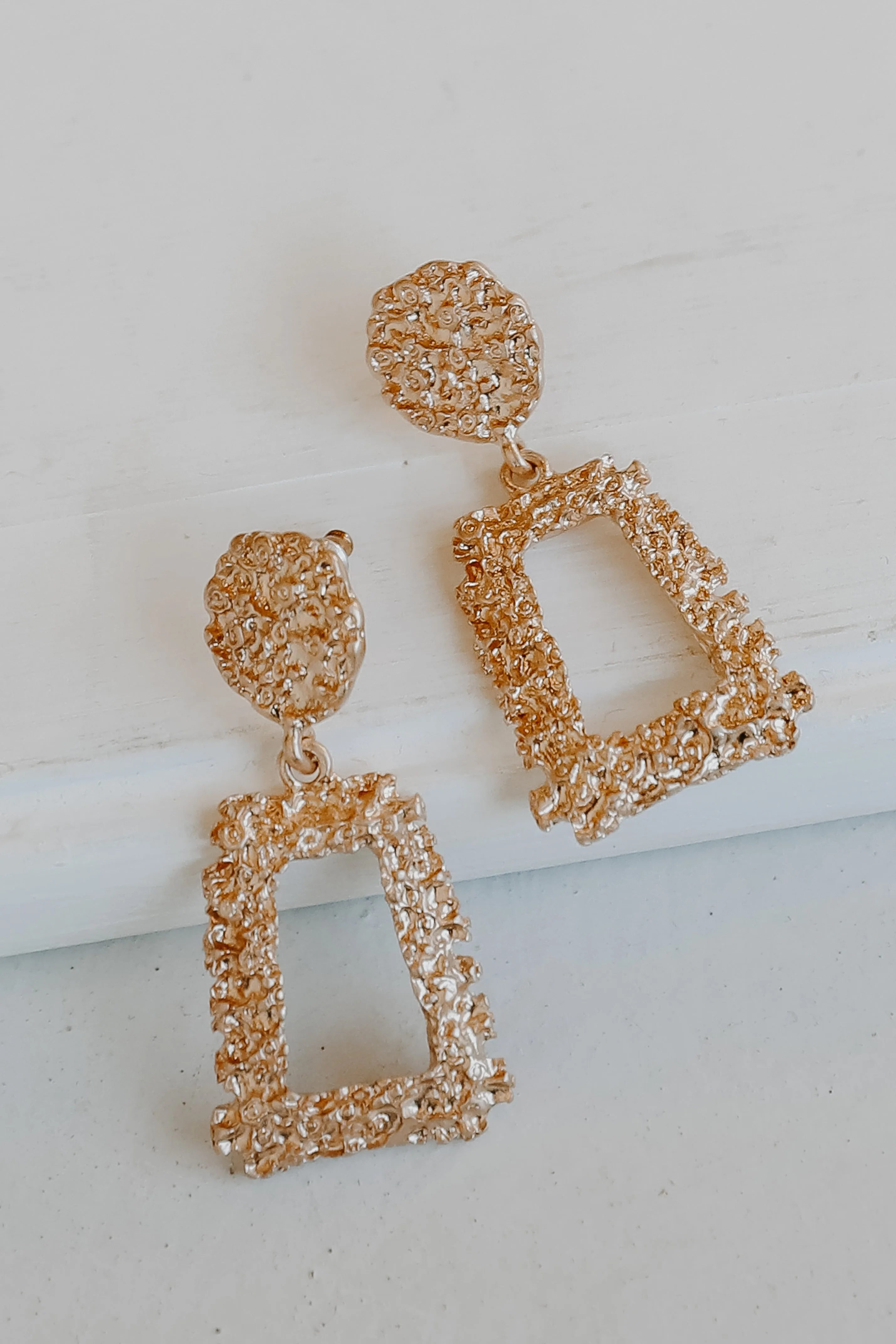 FINAL SALE - Alexis Gold Textured Drop Earrings