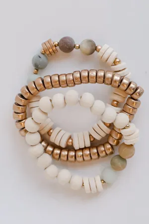 FINAL SALE - Cora Mint Beaded Bracelet Set