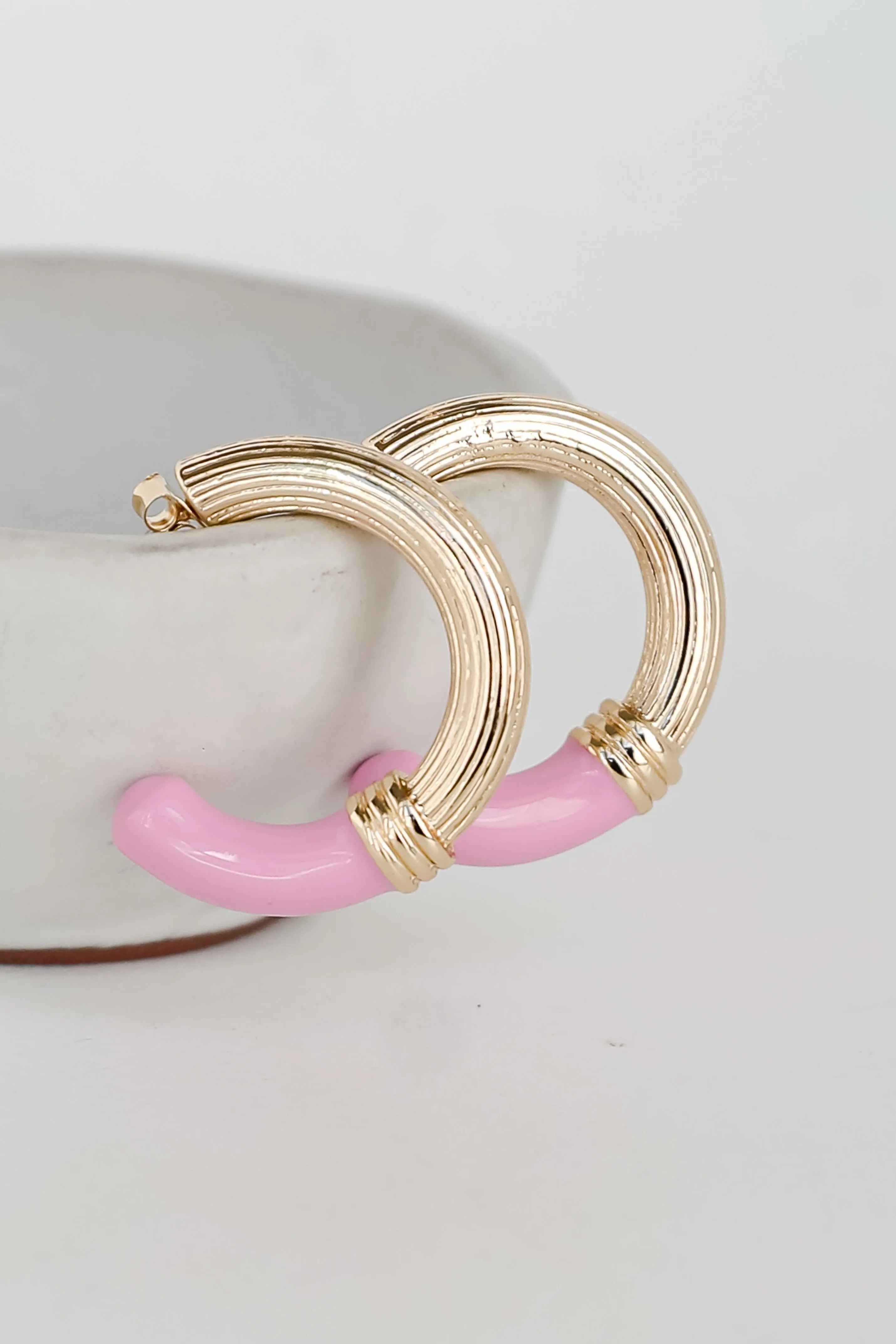 FINAL SALE - Erin Light Pink Hoop Earrings