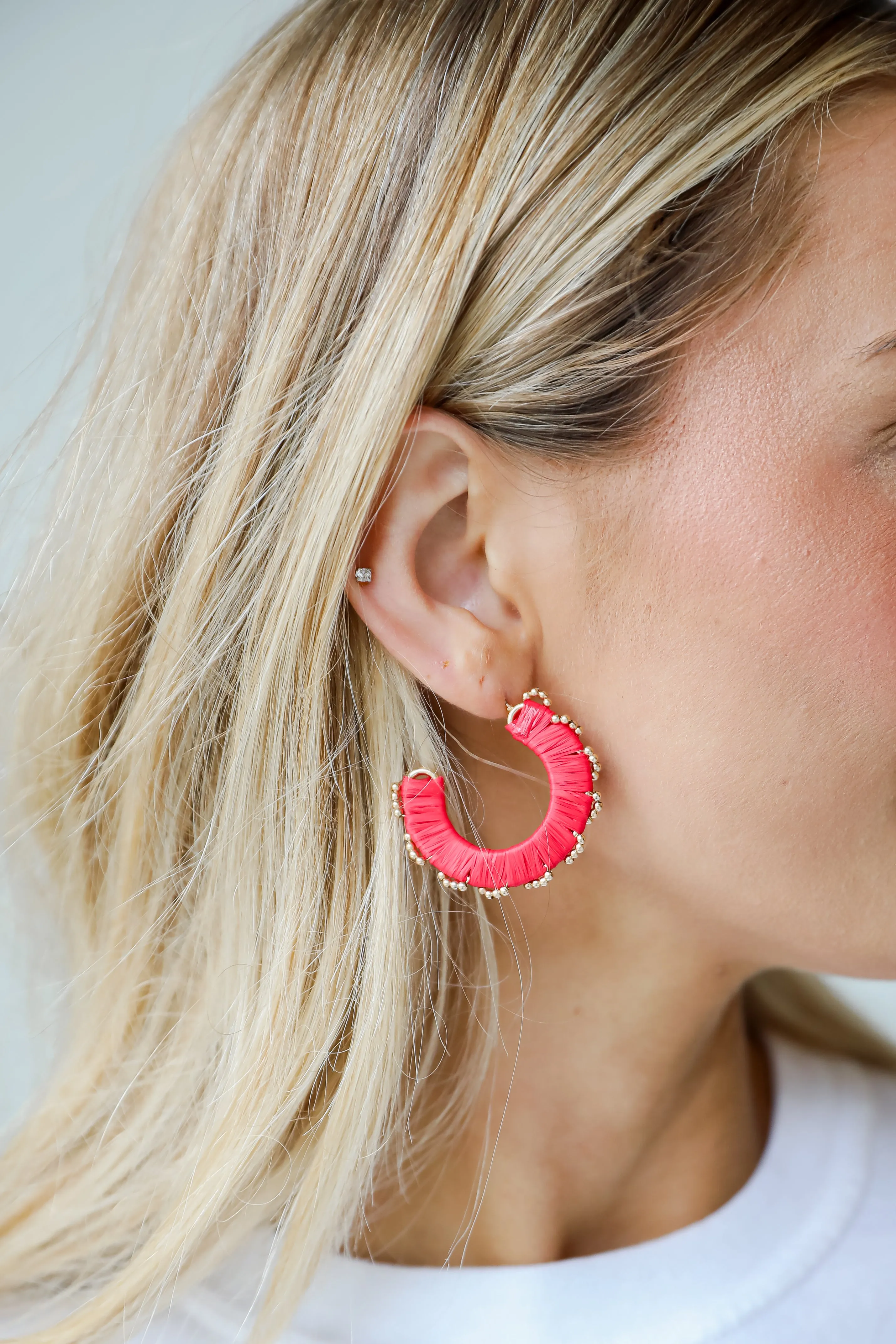 FINAL SALE - Kendall Straw Hoop Earrings