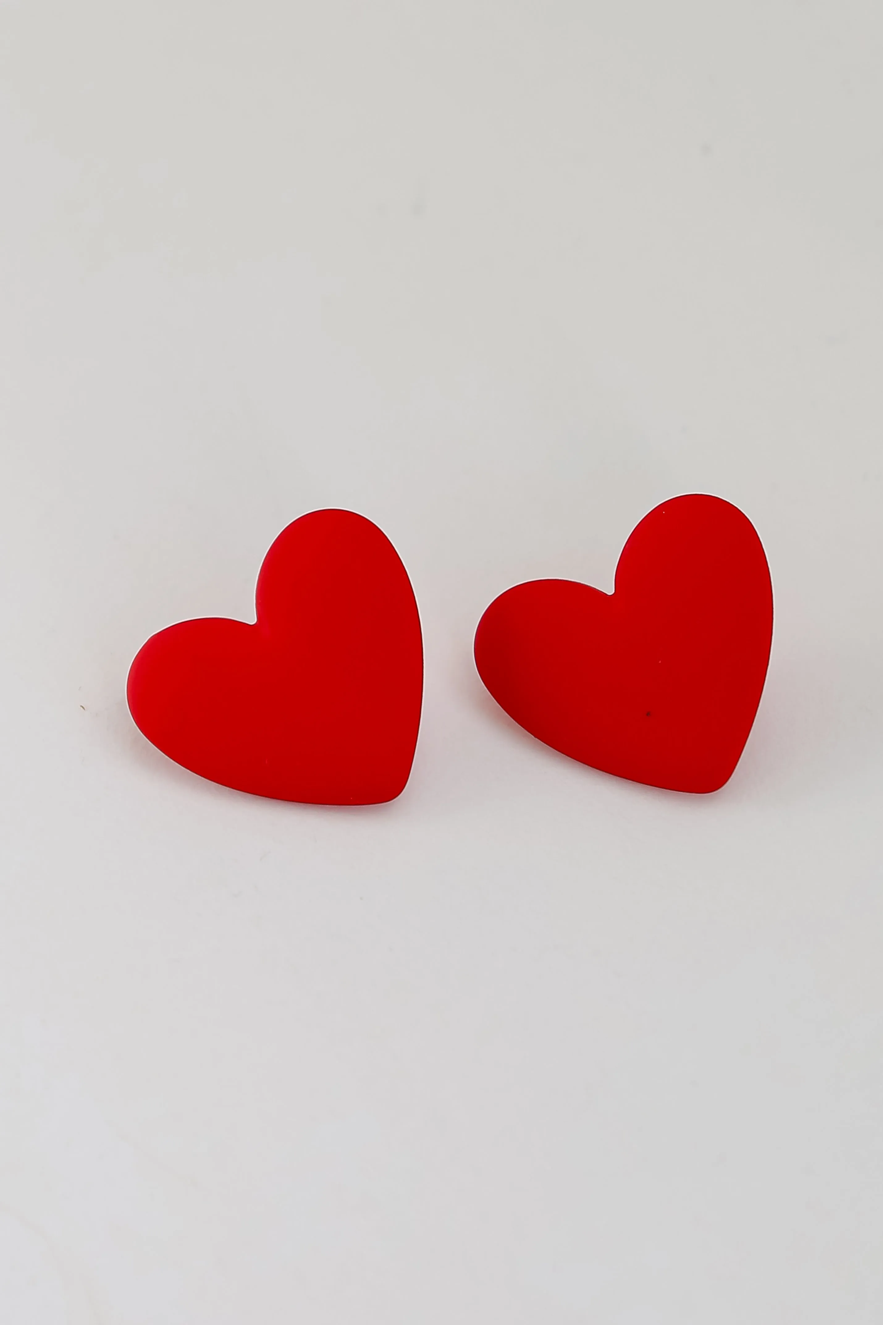 FINAL SALE - Lucy Red Heart Stud Earrings