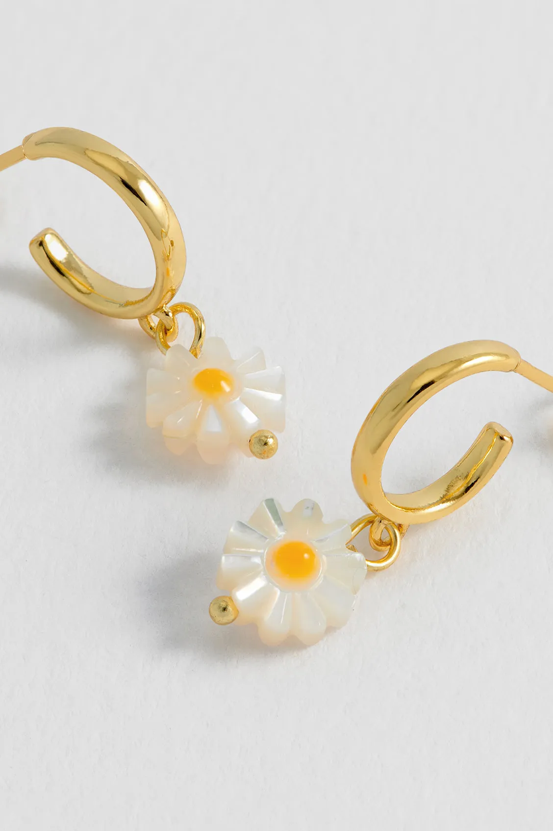 Flower Shell Hoop Earrings