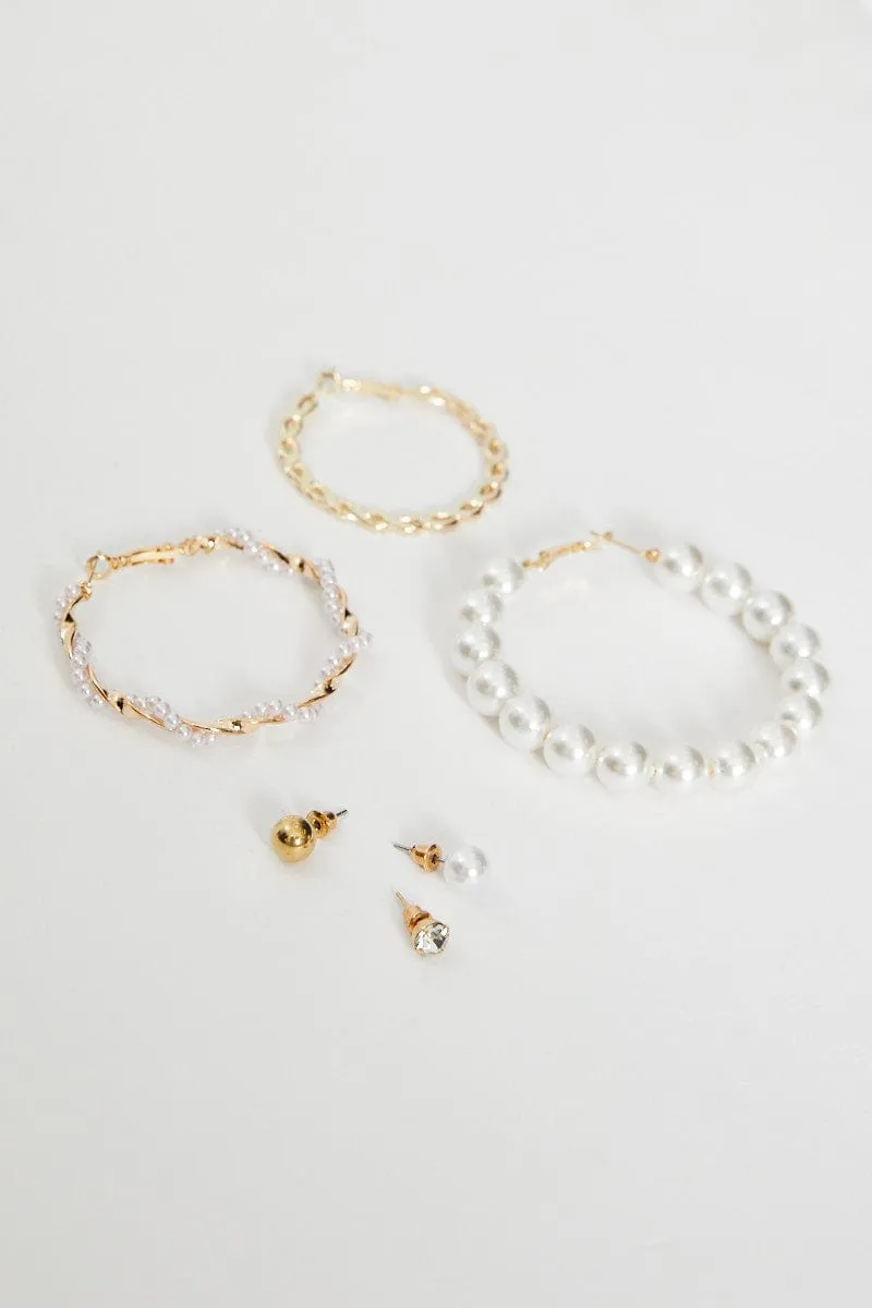 Gold 6 Pack Earrings