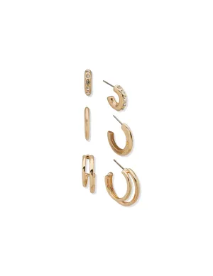 Gold Hoop Earring Set