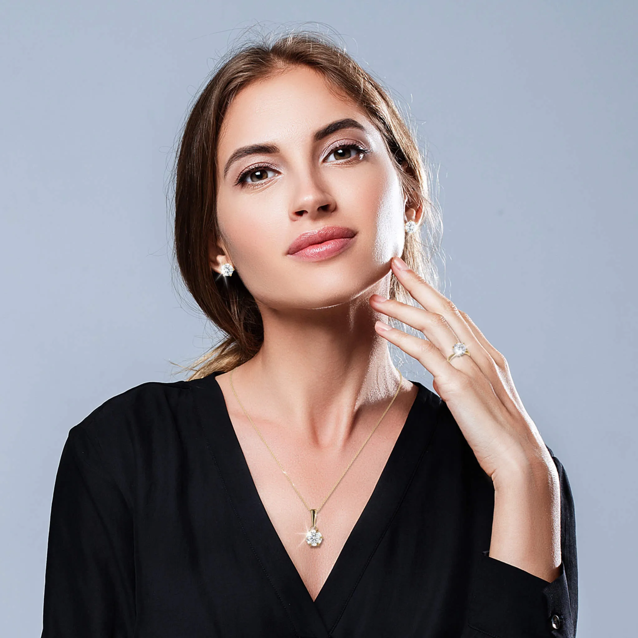 Golden Stardust Moissanite Earrings
