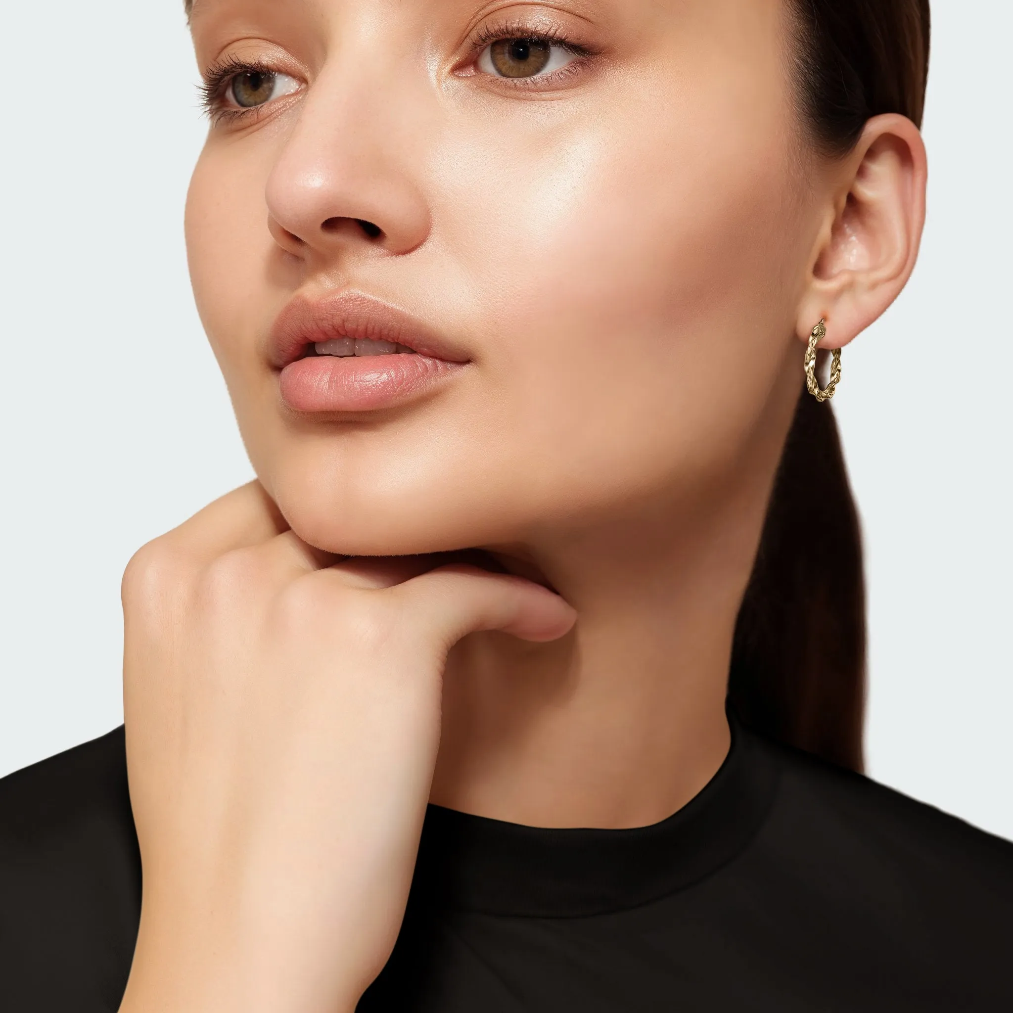 Golden Waves Diamond Cut Earrings