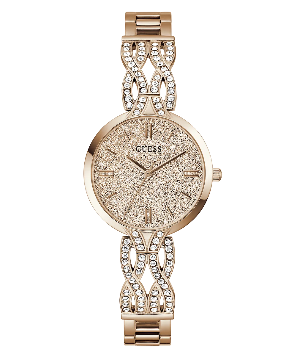GUESS Ladies Rose Gold Tone Analog Watch