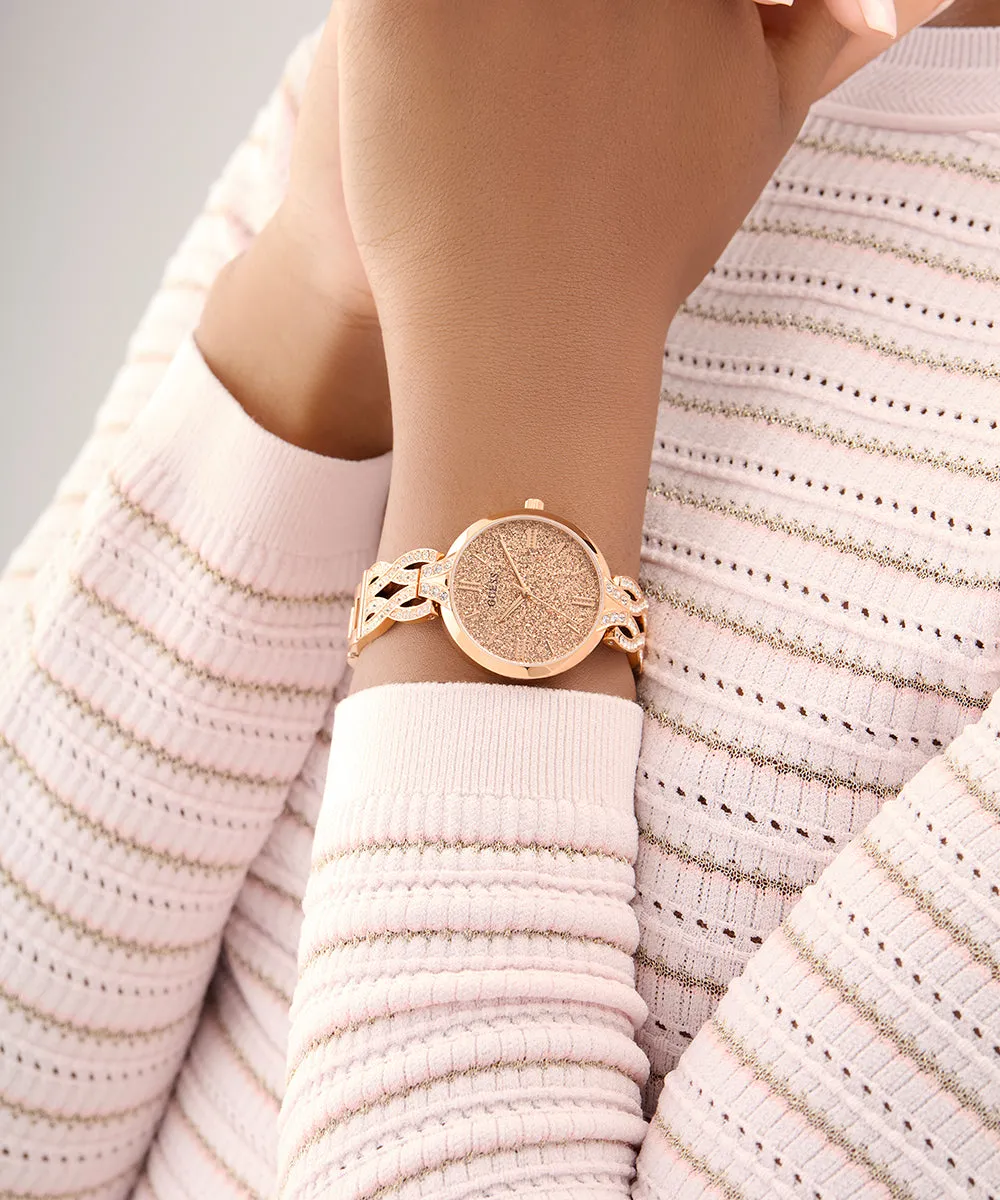 GUESS Ladies Rose Gold Tone Analog Watch