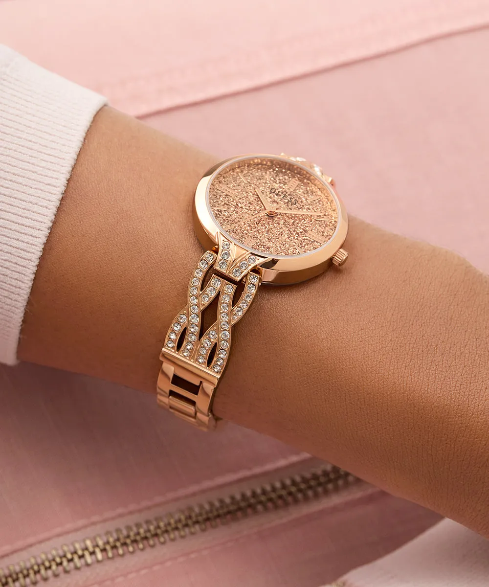 GUESS Ladies Rose Gold Tone Analog Watch