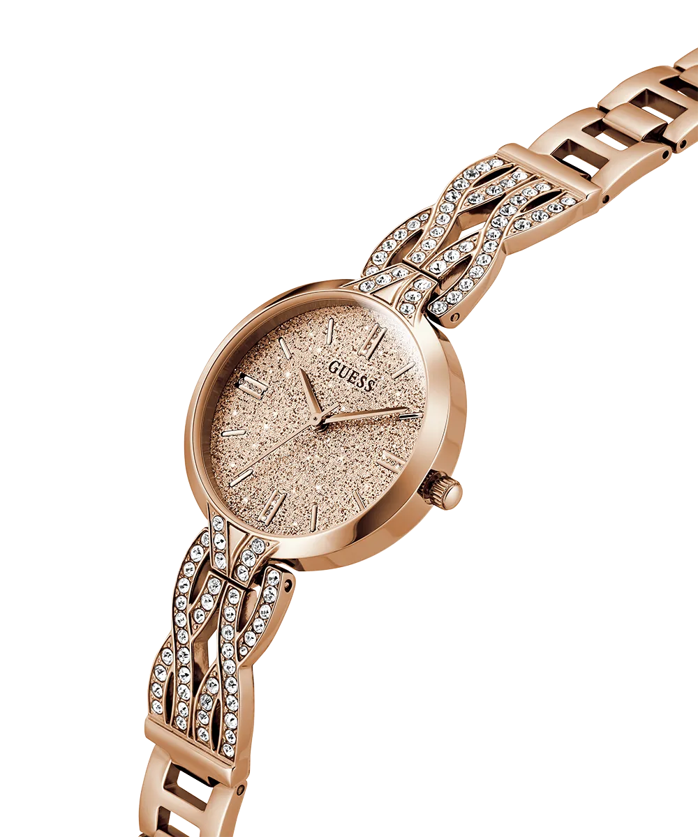 GUESS Ladies Rose Gold Tone Analog Watch