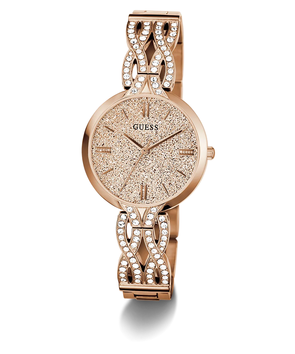 GUESS Ladies Rose Gold Tone Analog Watch