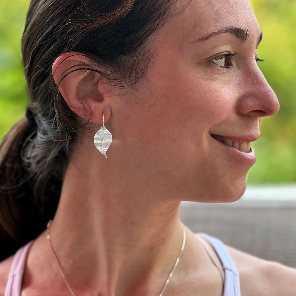 In Leaf Earrings - Sterling Silver, Indonesia