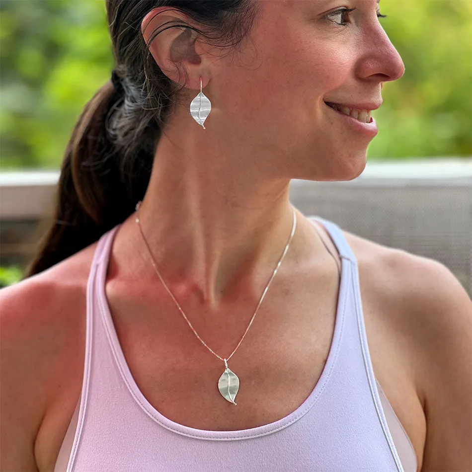 In Leaf Earrings - Sterling Silver, Indonesia
