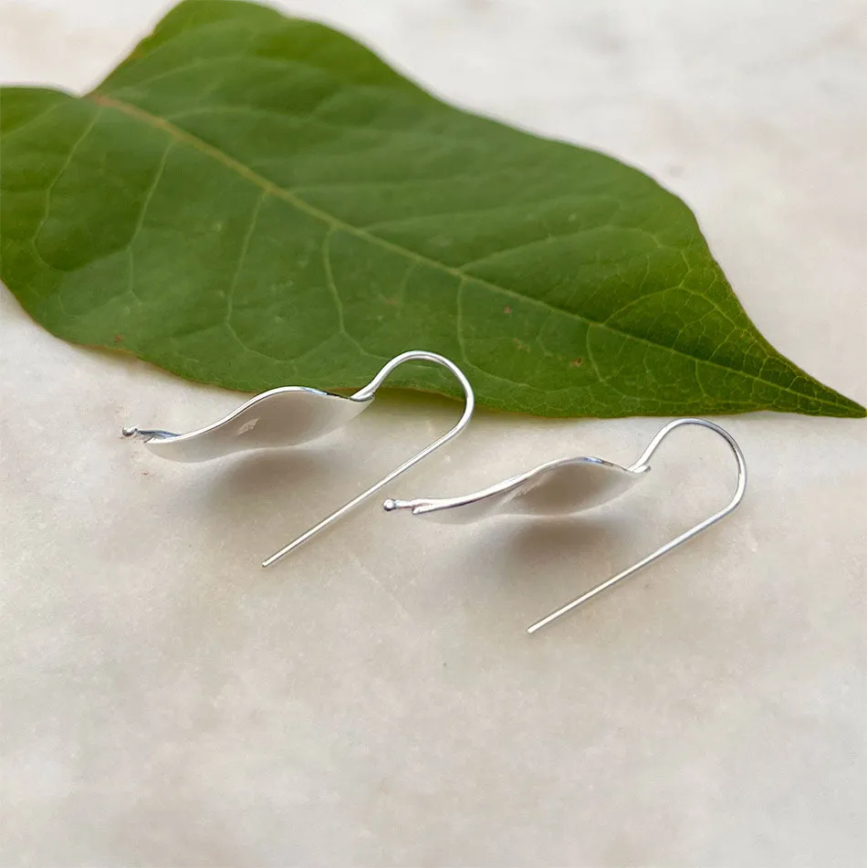 In Leaf Earrings - Sterling Silver, Indonesia
