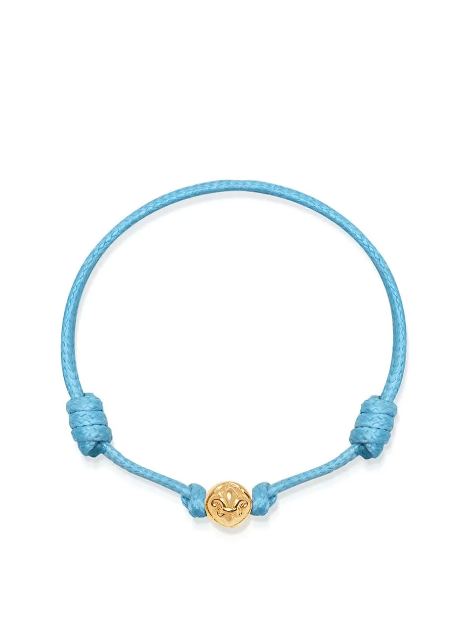 Light Blue String Bracelet with Gold
