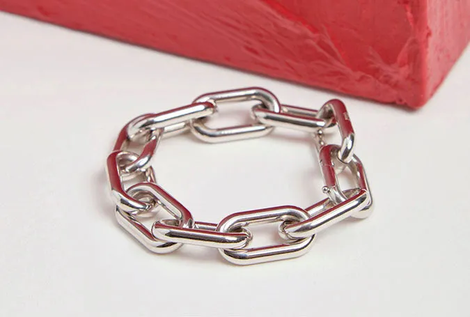 Link Bracelet in 18K White Gold (Big Links)