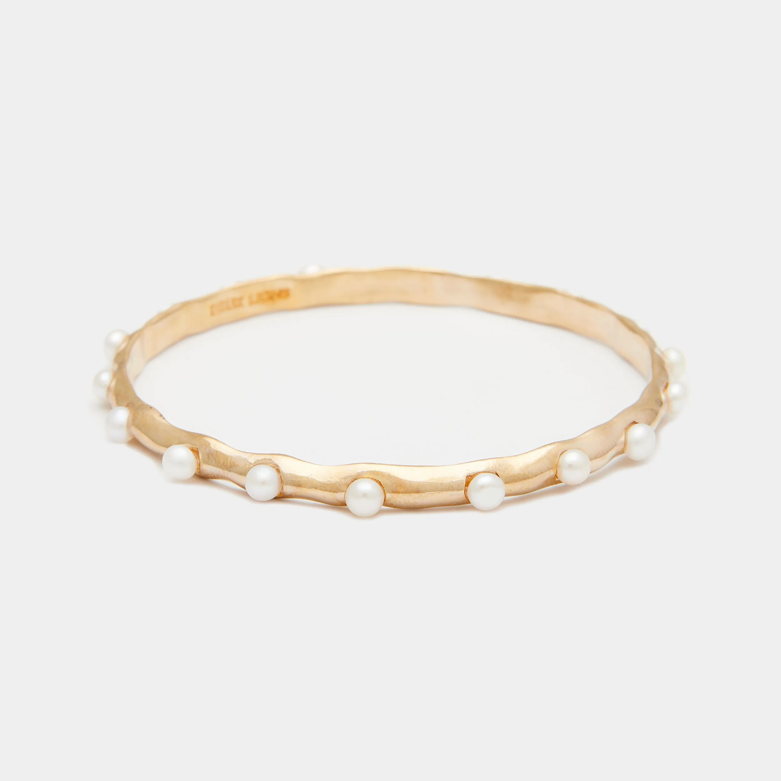 Lulu Pearl Bangle in Gold