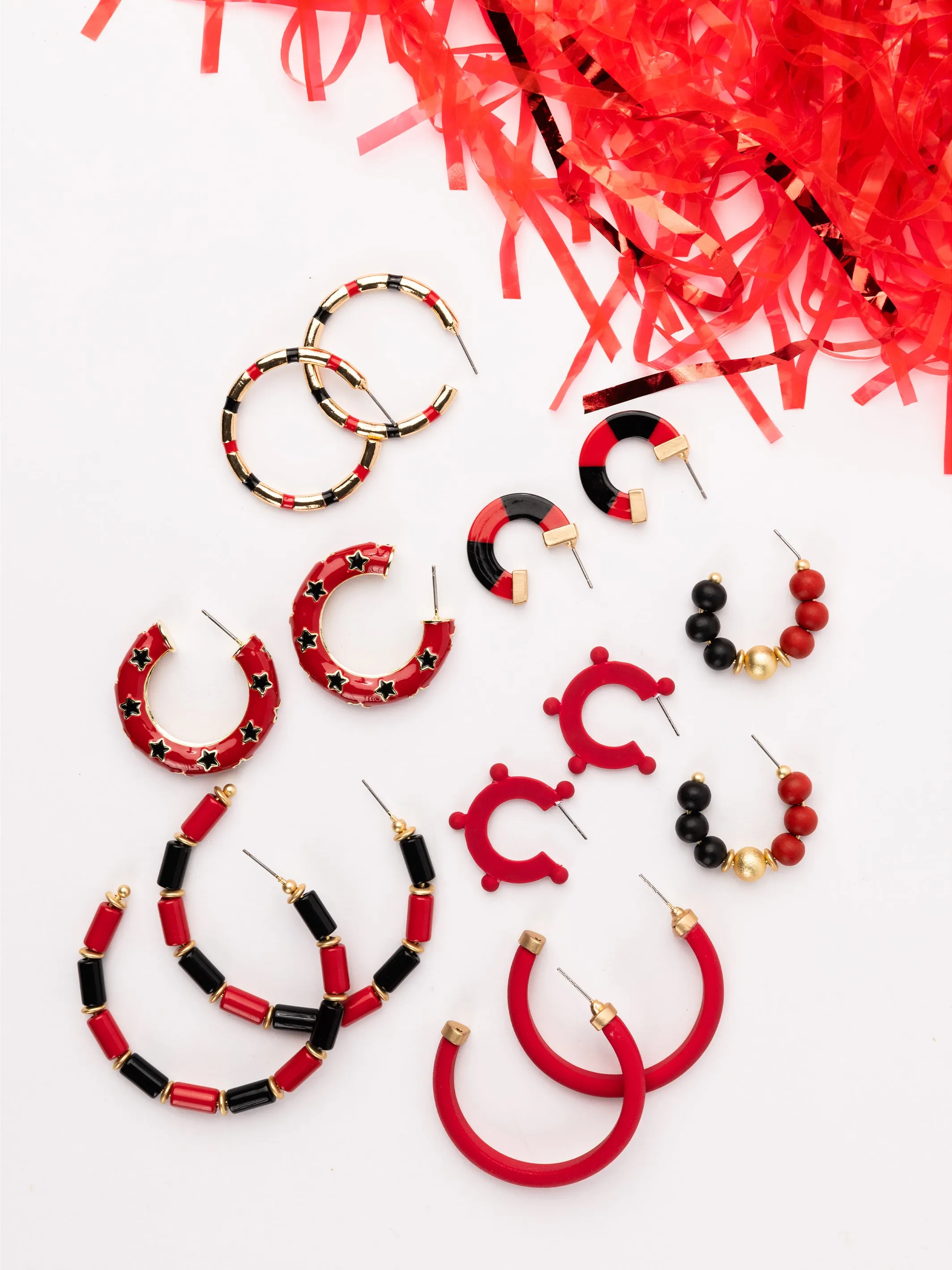 Melody Earrings | Red   Black