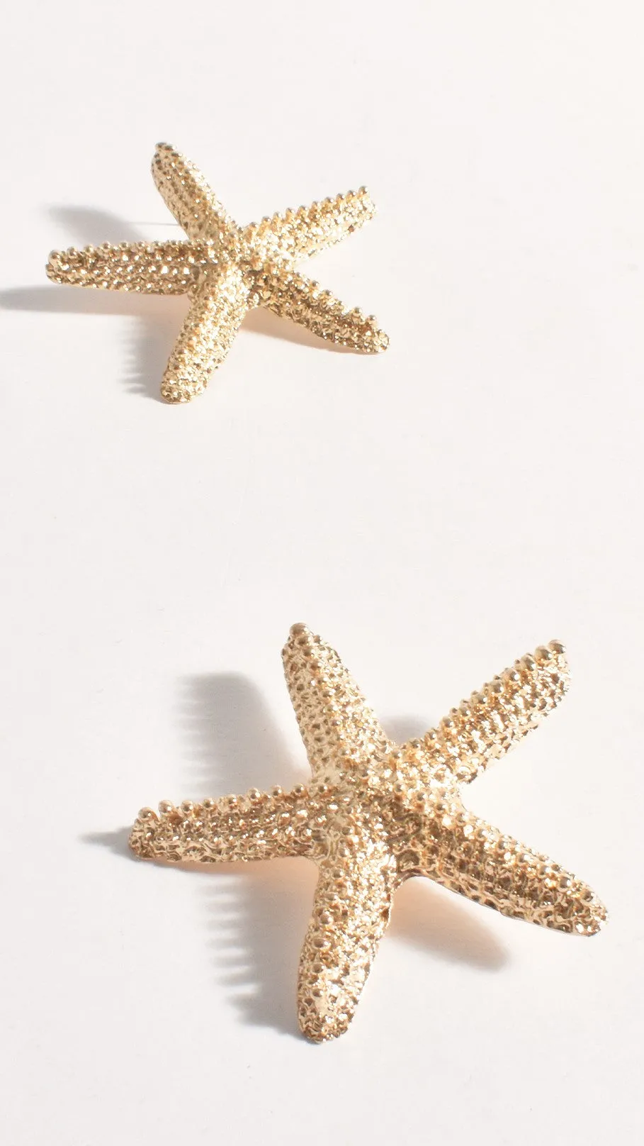 Metal Starfish Earrings - Gold