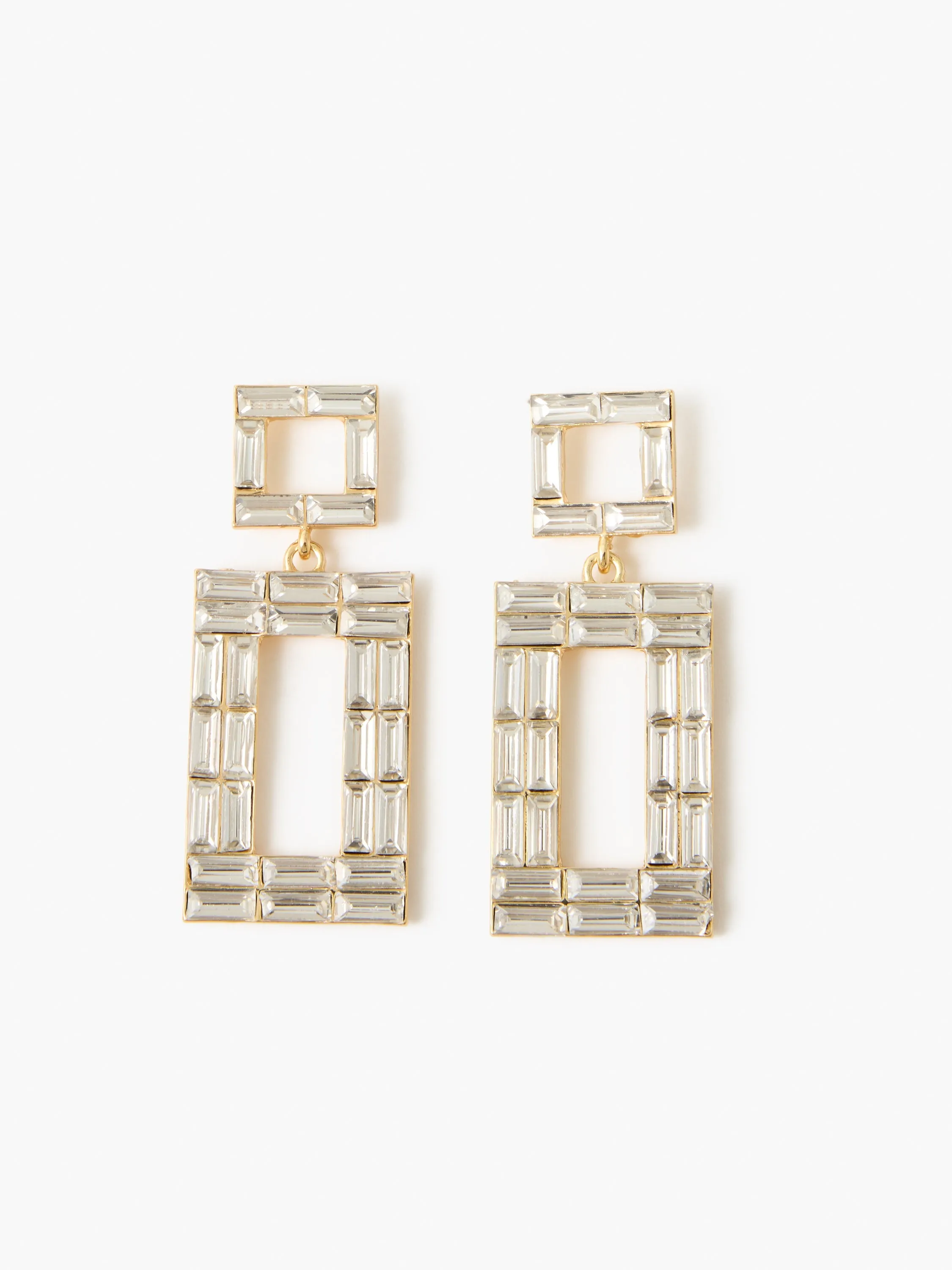 Mosaic Crystal Square Drop Earrings