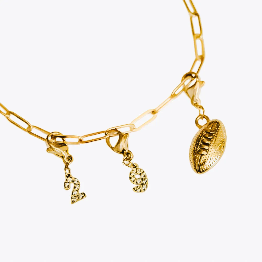 Number Charm Bar Chanelle Charms  - WATERPROOF