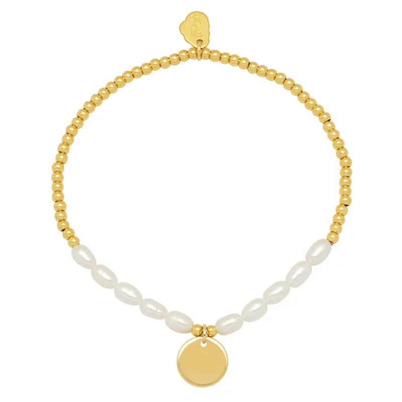 Pearl and Disc Charm Sienna Bracelet