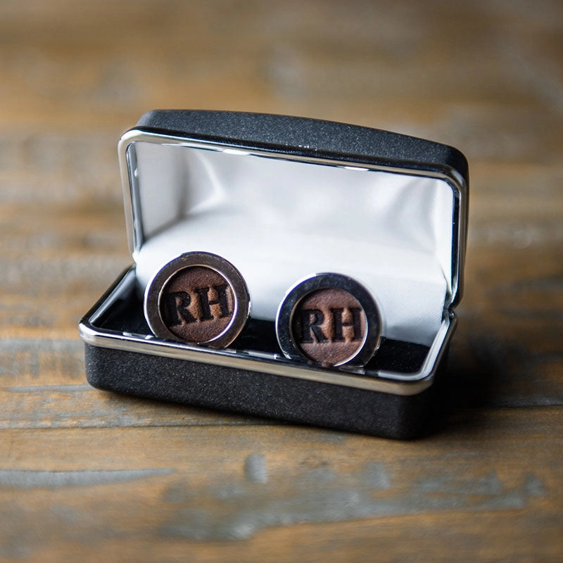Personalized Fine Leather Cufflinks