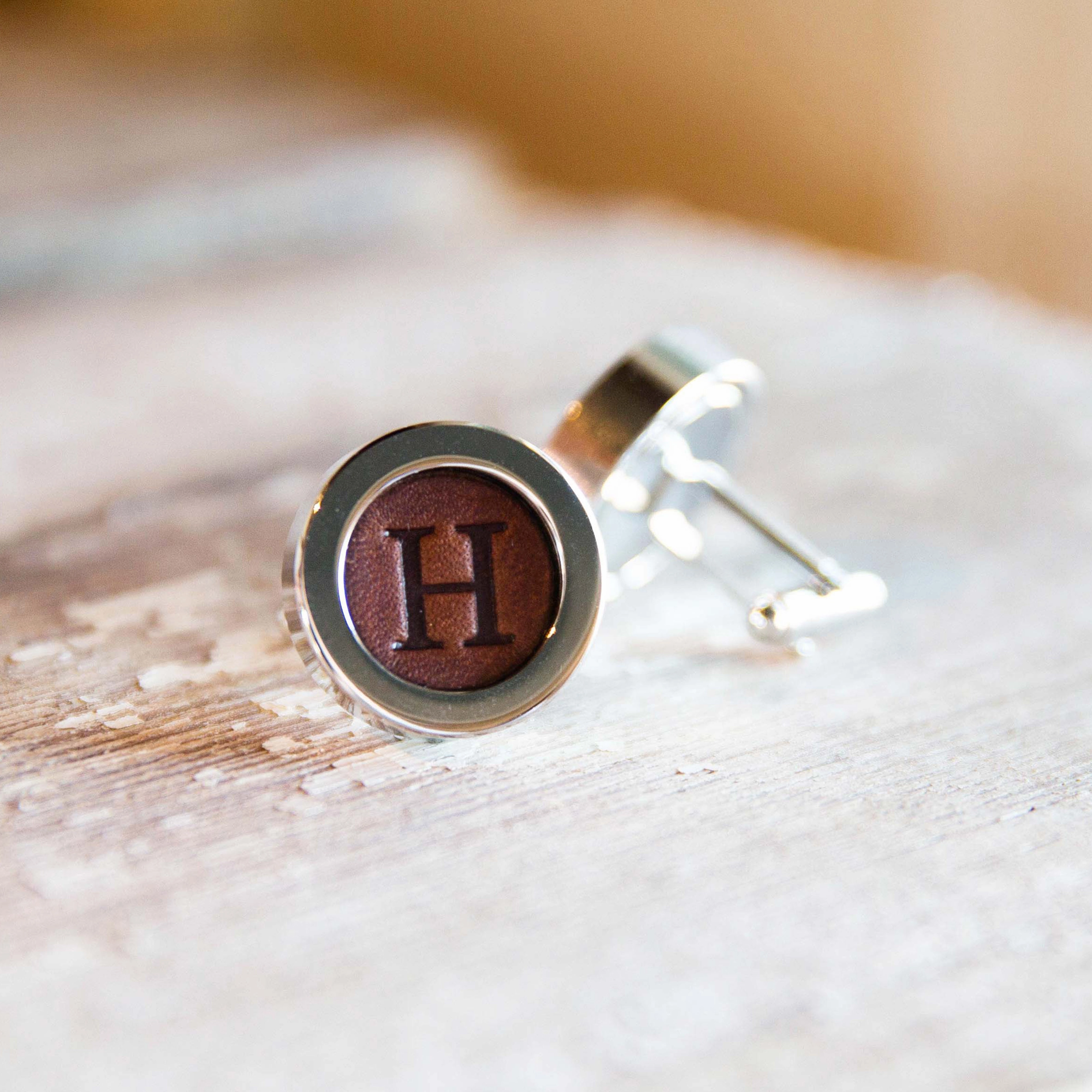Personalized Fine Leather Cufflinks