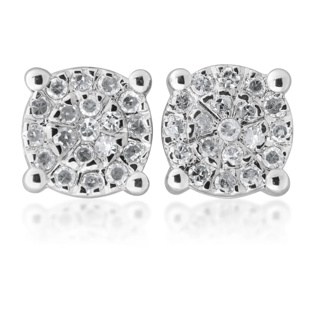 "2 Carat Look" Diamond Stud Earrings 0.20 Carat with Brilliant Cut Diamonds
