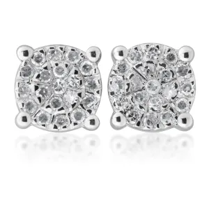 "2 Carat Look" Diamond Stud Earrings 0.20 Carat with Brilliant Cut Diamonds