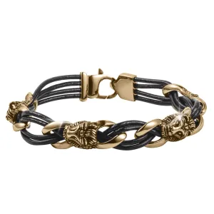 Roaring Gold Leather Bracelet