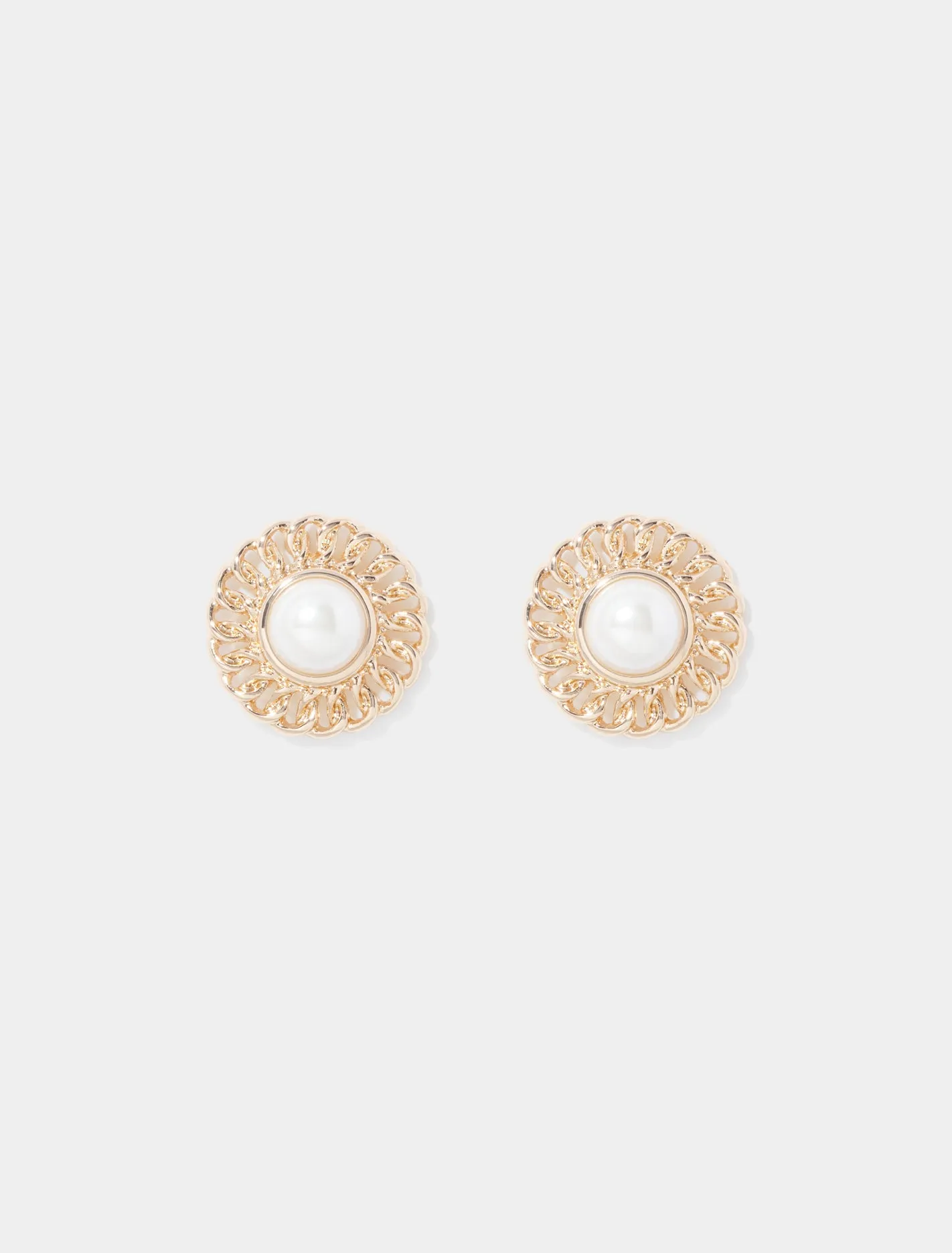 Signature Prue Pearl and Chain Stud Earrings