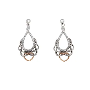 Silver and 10k Rose Gold Love's Chalice Post Earrings