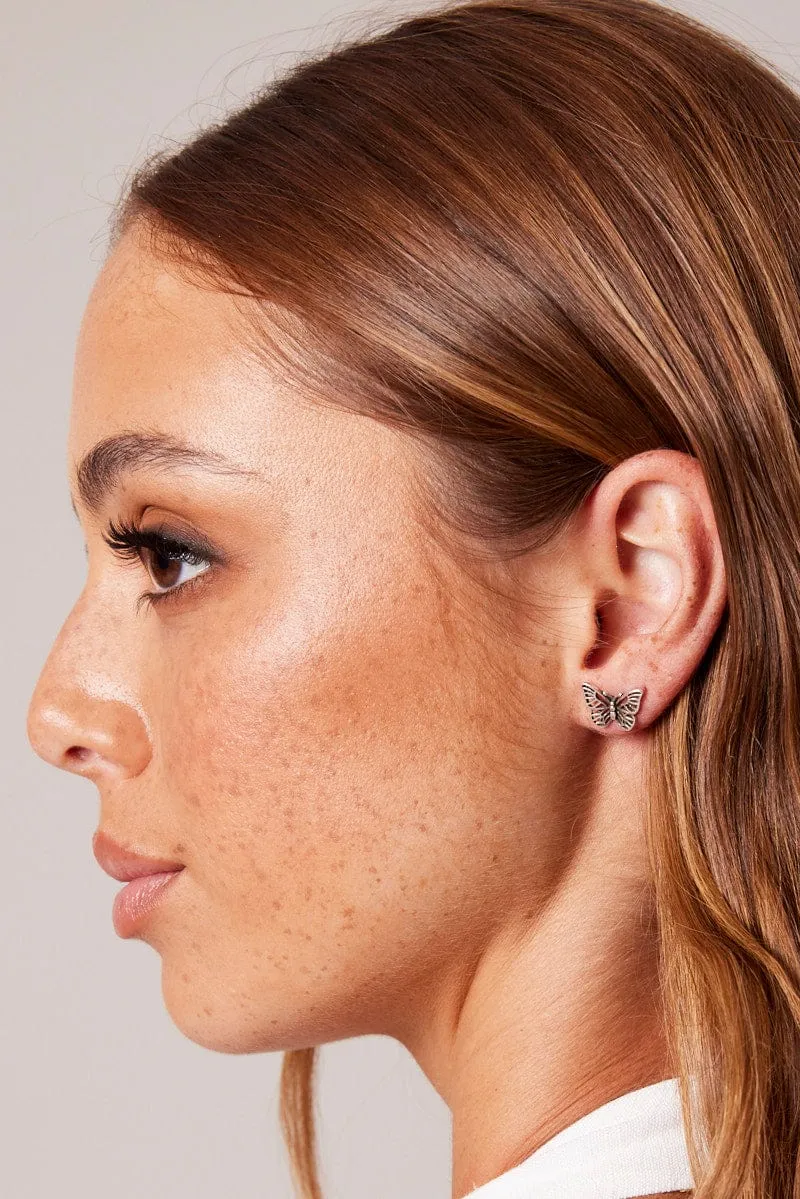 Silver Butterfly Earrings