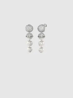 Silver Crystal Bead Earrings