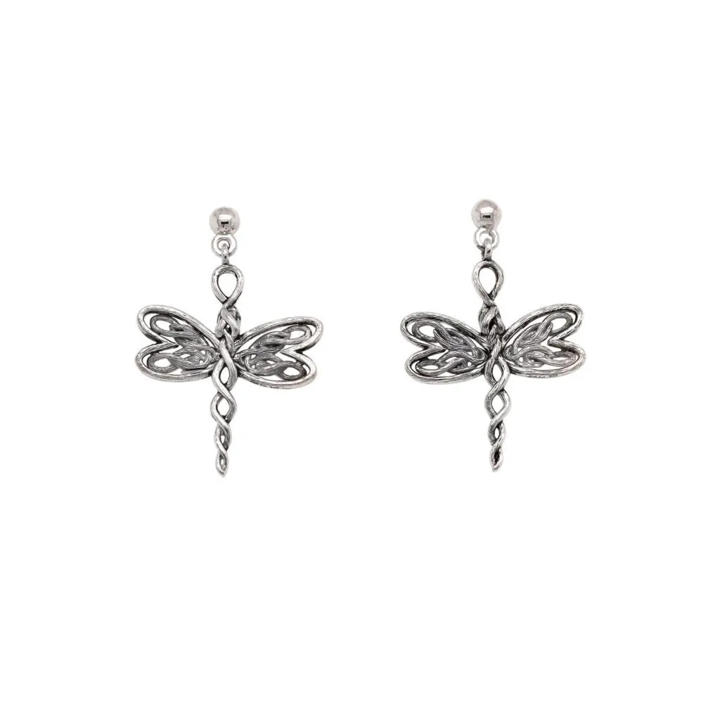 Silver Dragonfly Post Earrings