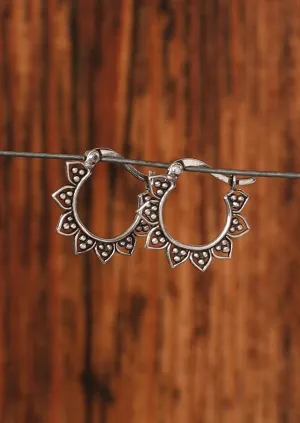 Silver Sunflower Earrings