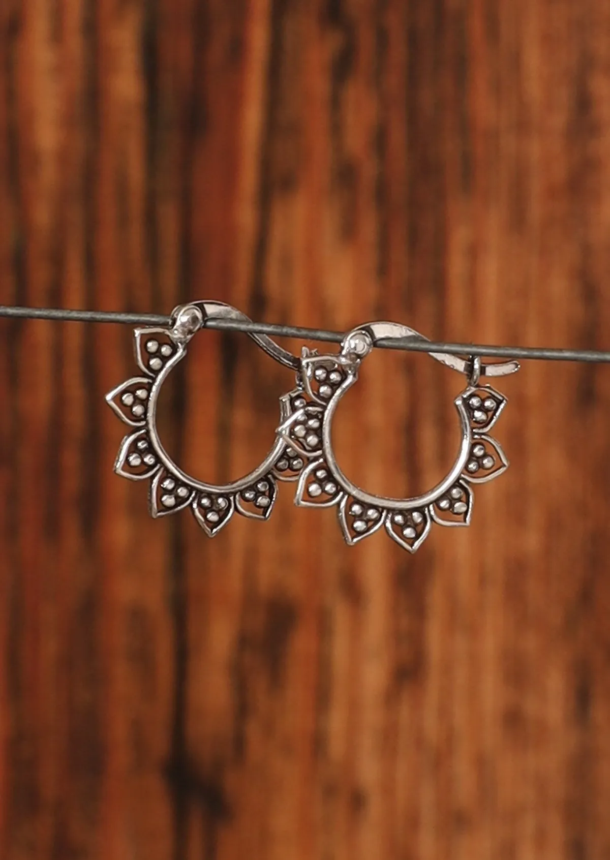 Silver Sunflower Earrings
