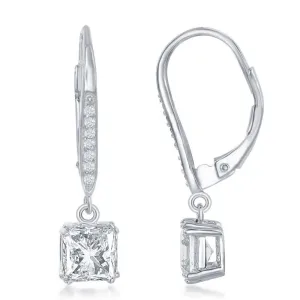Sterling Silver Square CZ Earrings